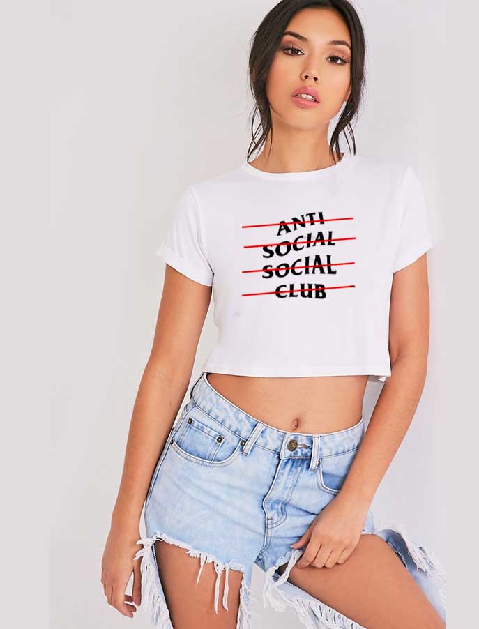 Anti social social club crop sale top