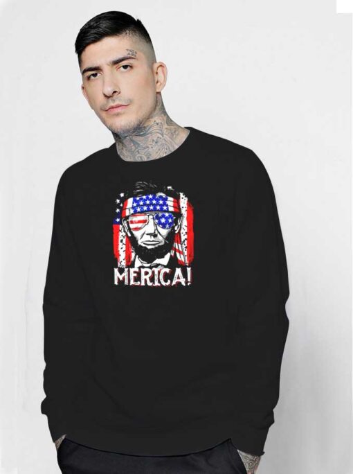 Abraham Lincoln The America Flag Sweatshirt