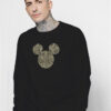 Disney Mickey Mouse Cheetah Print Silhouette Fill Sweatshirt